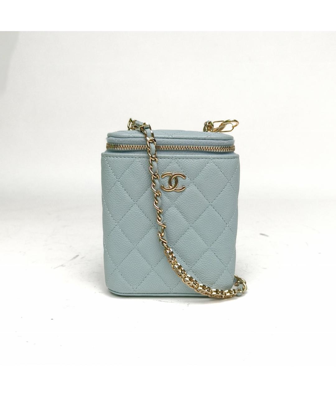 CHANEL Голубая кожаная сумка через плечо, фото 2