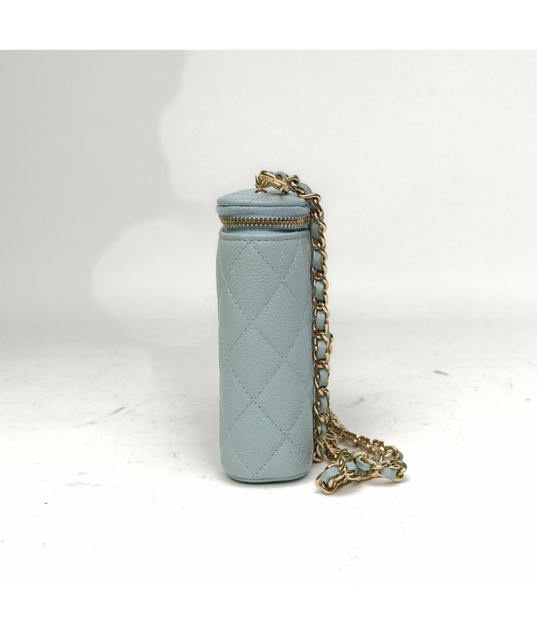 CHANEL Голубая кожаная сумка через плечо, фото 3