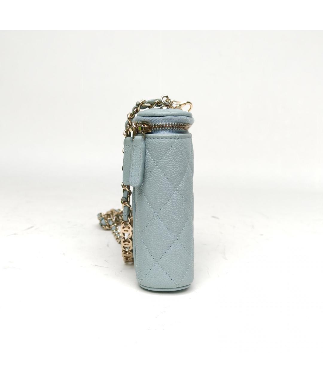 CHANEL Голубая кожаная сумка через плечо, фото 5