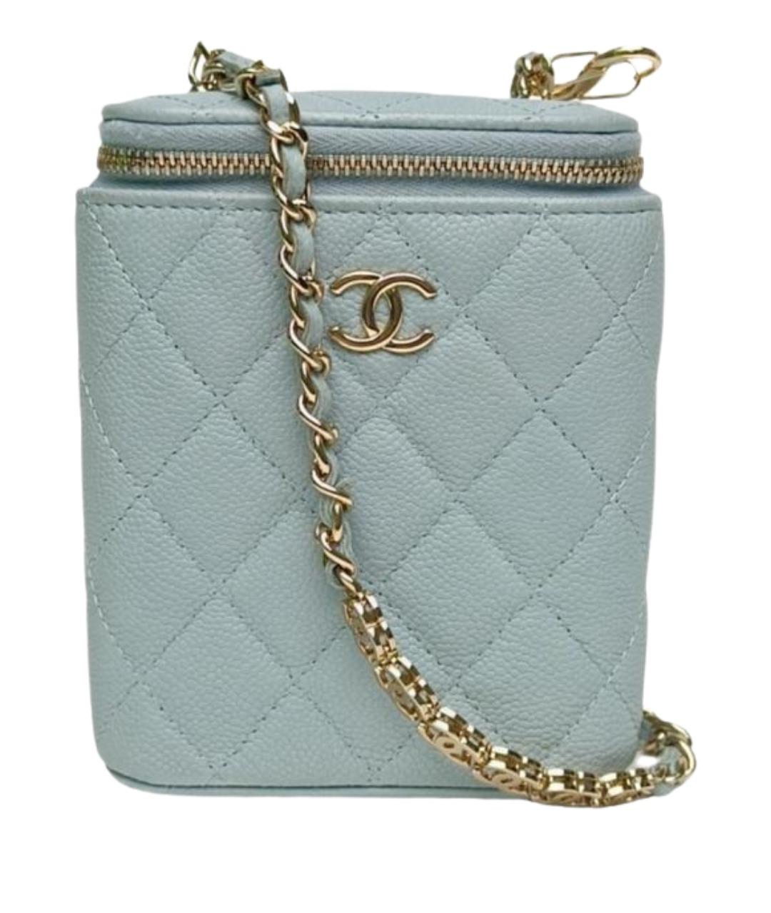 CHANEL Голубая кожаная сумка через плечо, фото 1