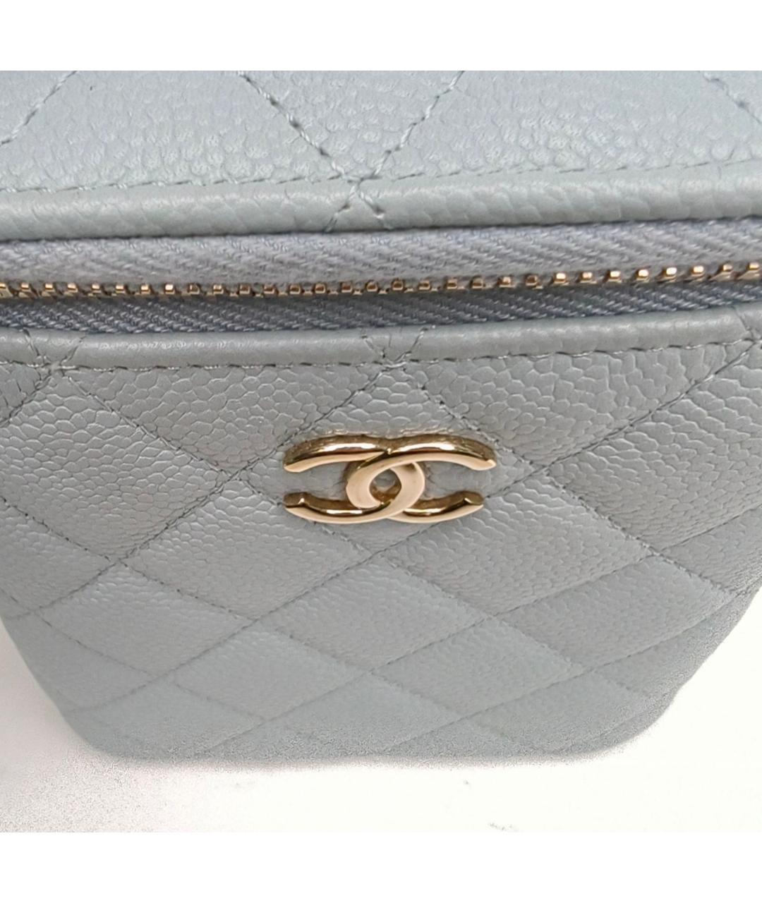 CHANEL Голубая кожаная сумка через плечо, фото 7