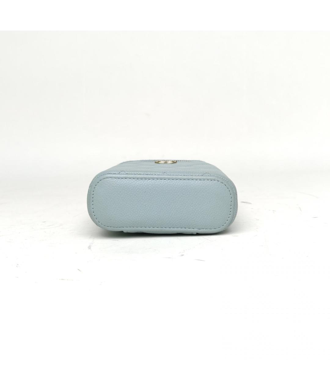 CHANEL Голубая кожаная сумка через плечо, фото 6