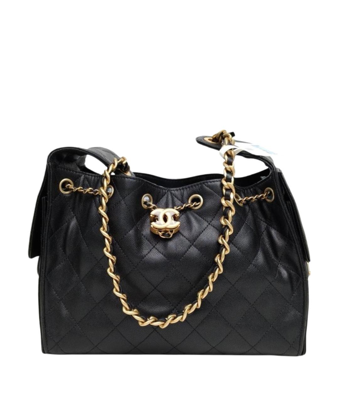 CHANEL Черная кожаная сумка через плечо, фото 1