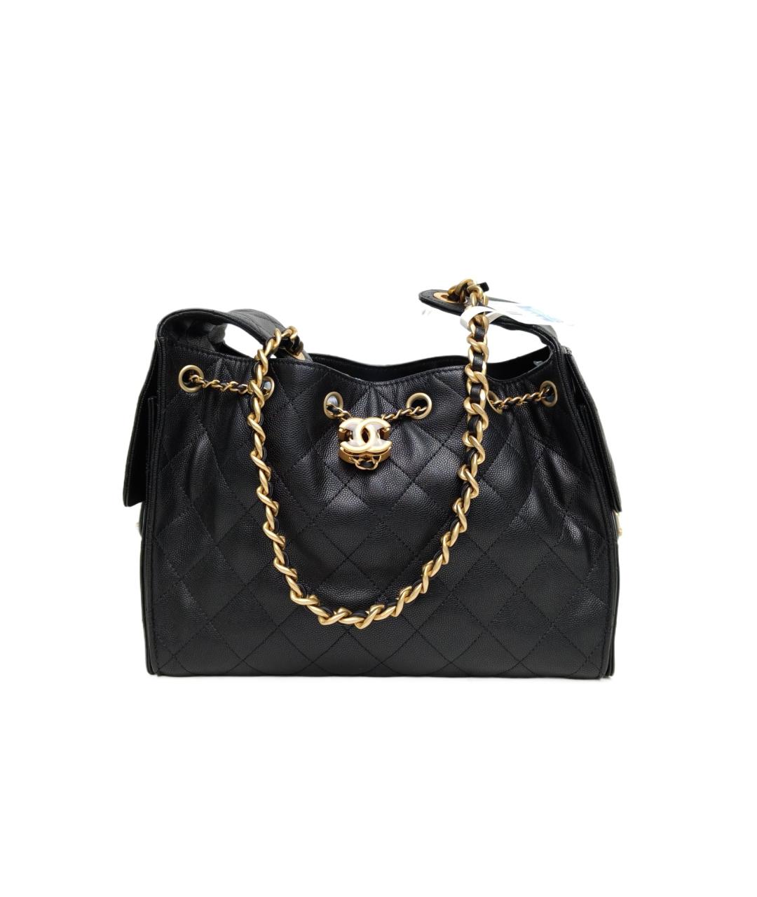 CHANEL Черная кожаная сумка через плечо, фото 10