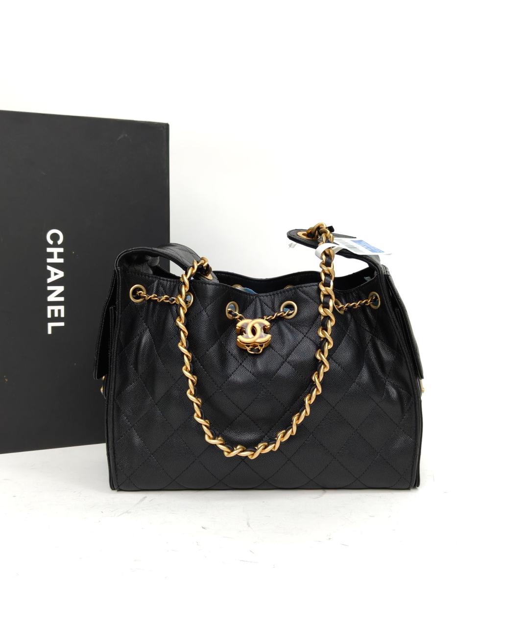 CHANEL Черная кожаная сумка через плечо, фото 9