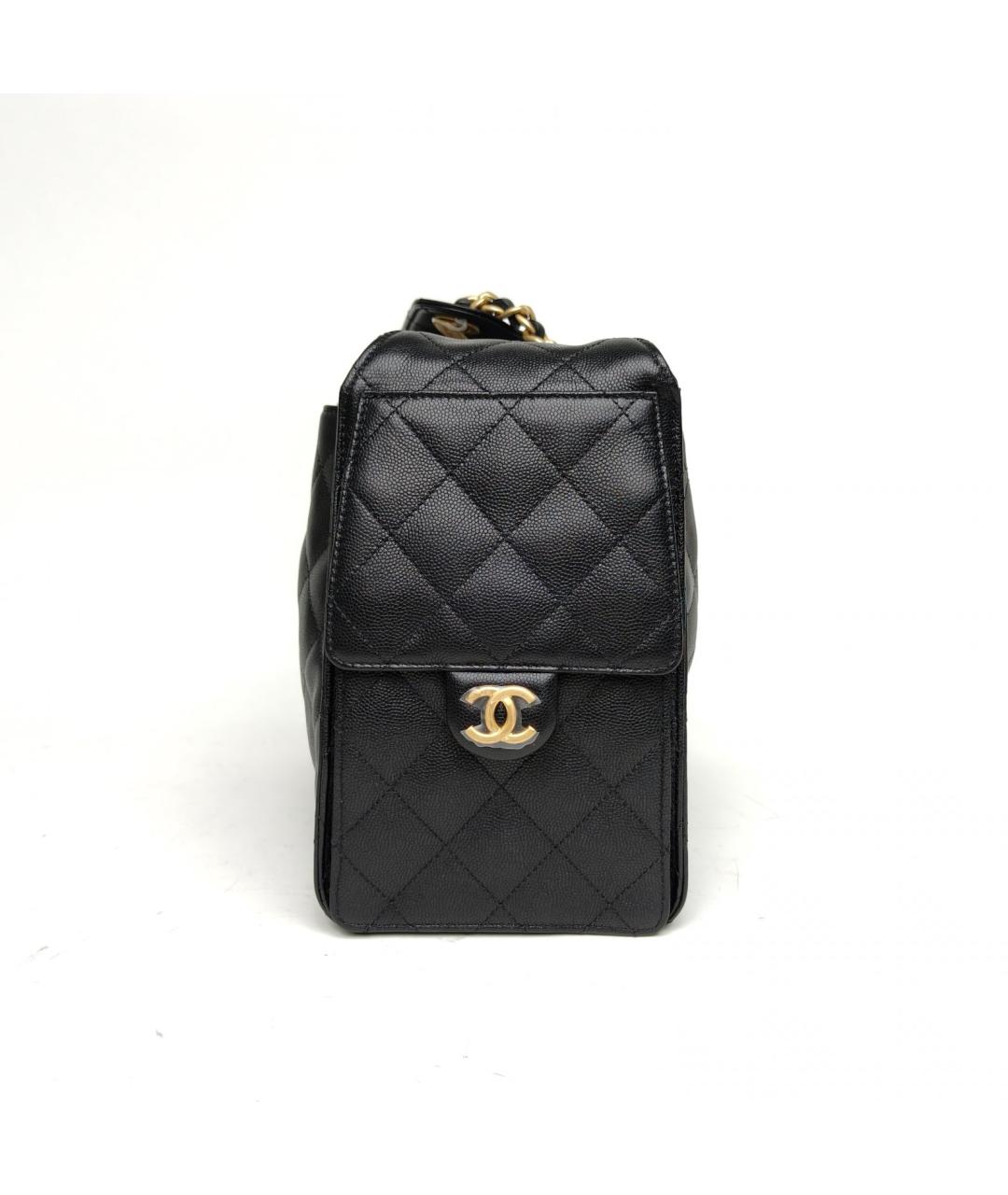 CHANEL Черная кожаная сумка через плечо, фото 5