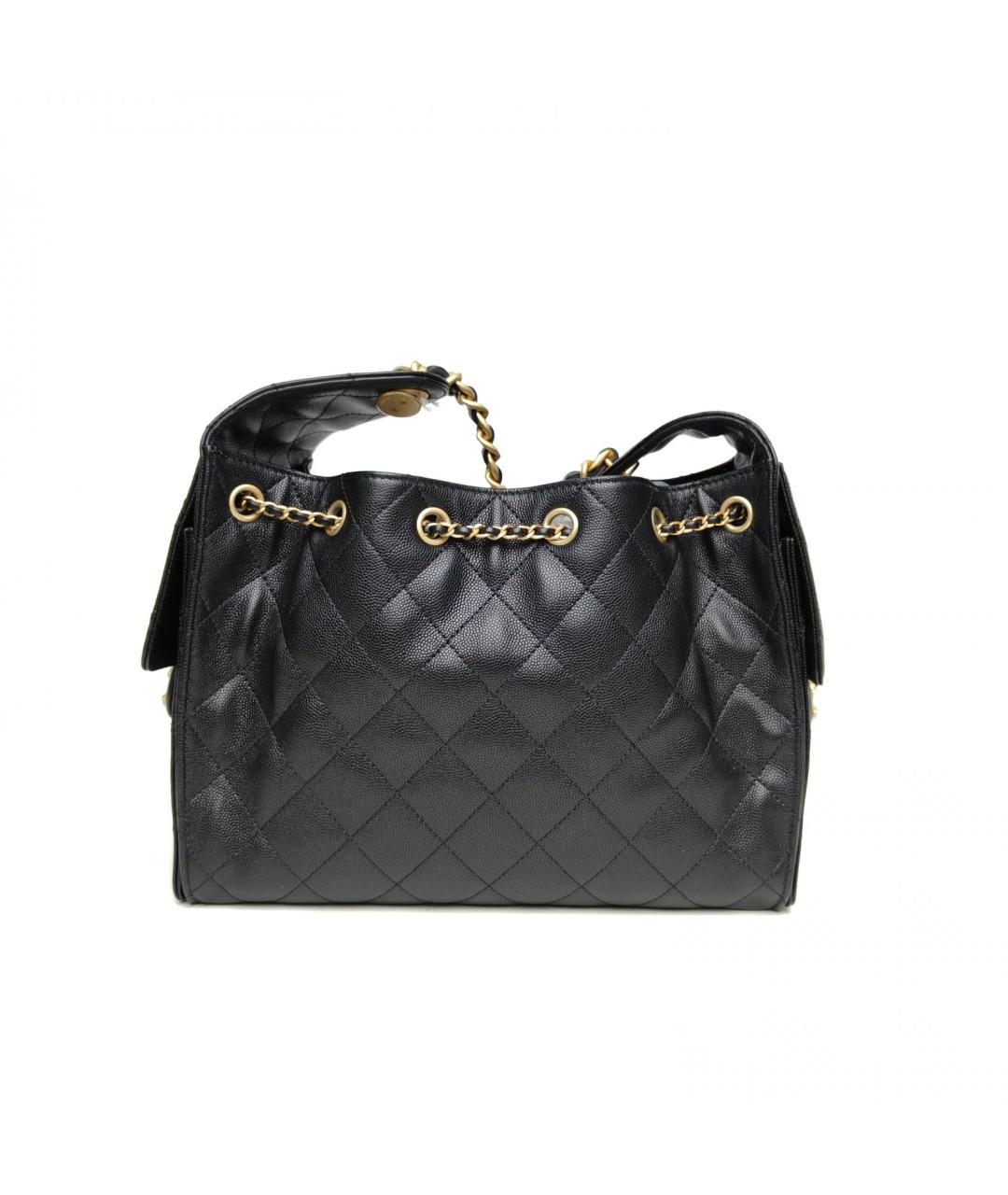 CHANEL Черная кожаная сумка через плечо, фото 4