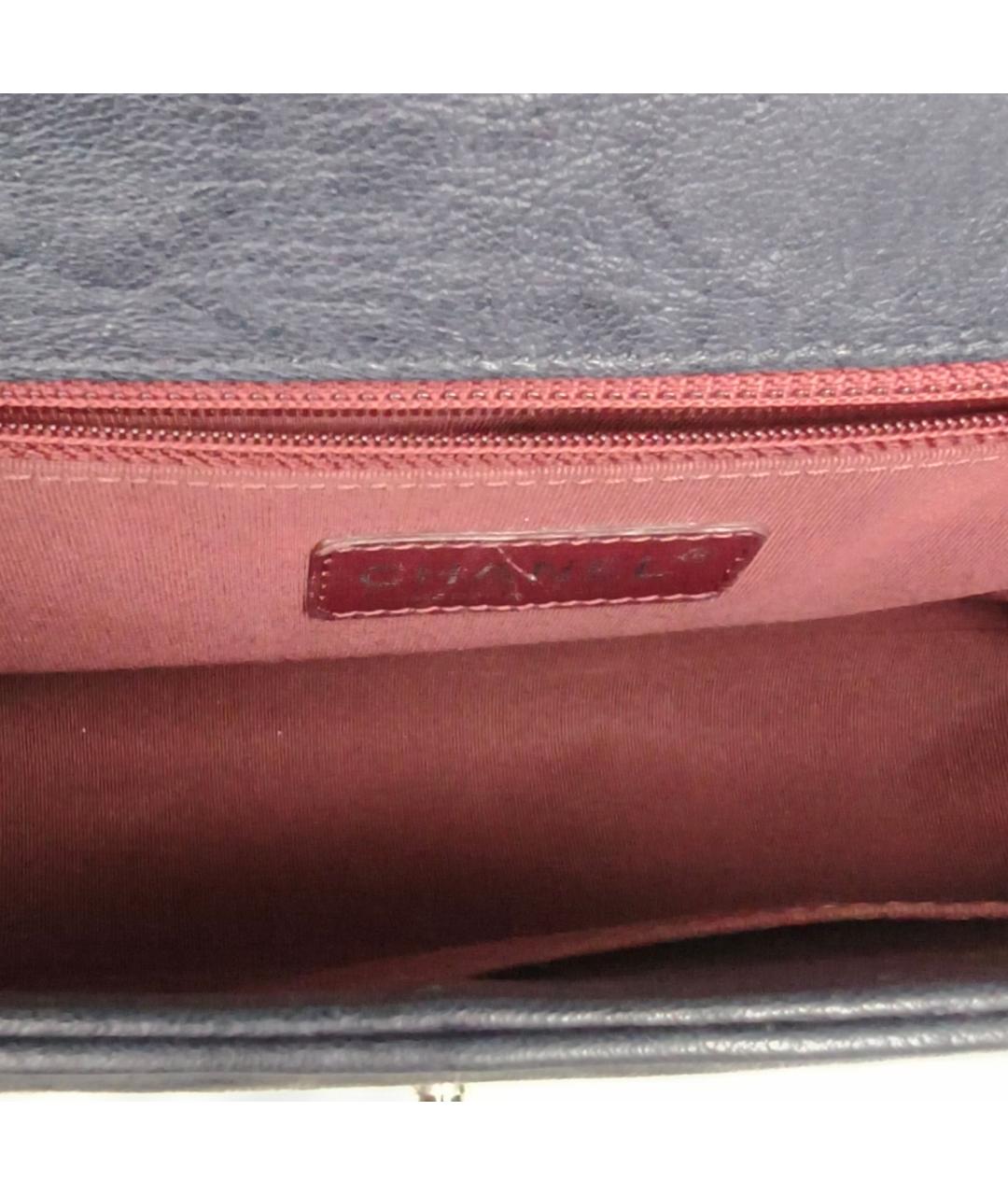 CHANEL Темно-синяя кожаная сумка через плечо, фото 8