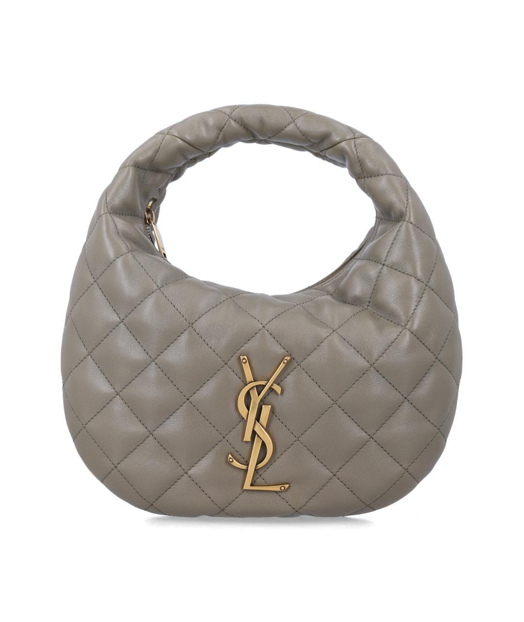 SAINT LAURENT Серая кожаная сумка тоут, фото 1