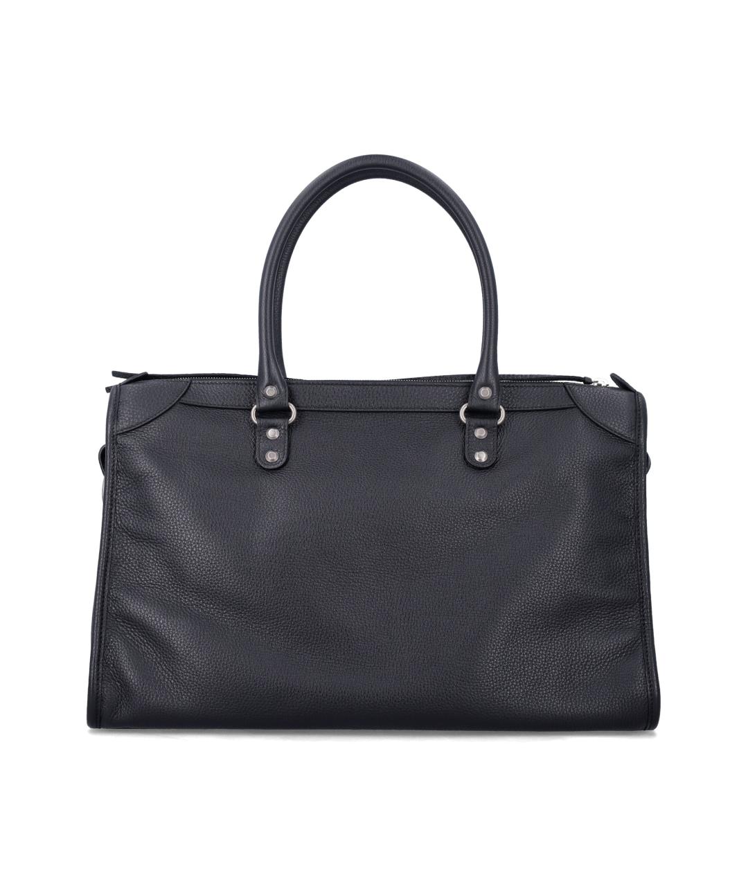 BALENCIAGA Черная кожаная сумка тоут, фото 3