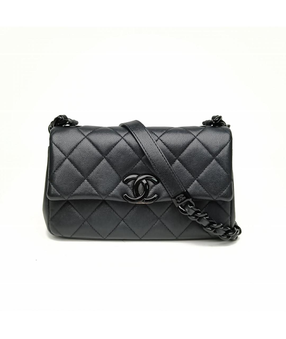 CHANEL Черная кожаная сумка через плечо, фото 2