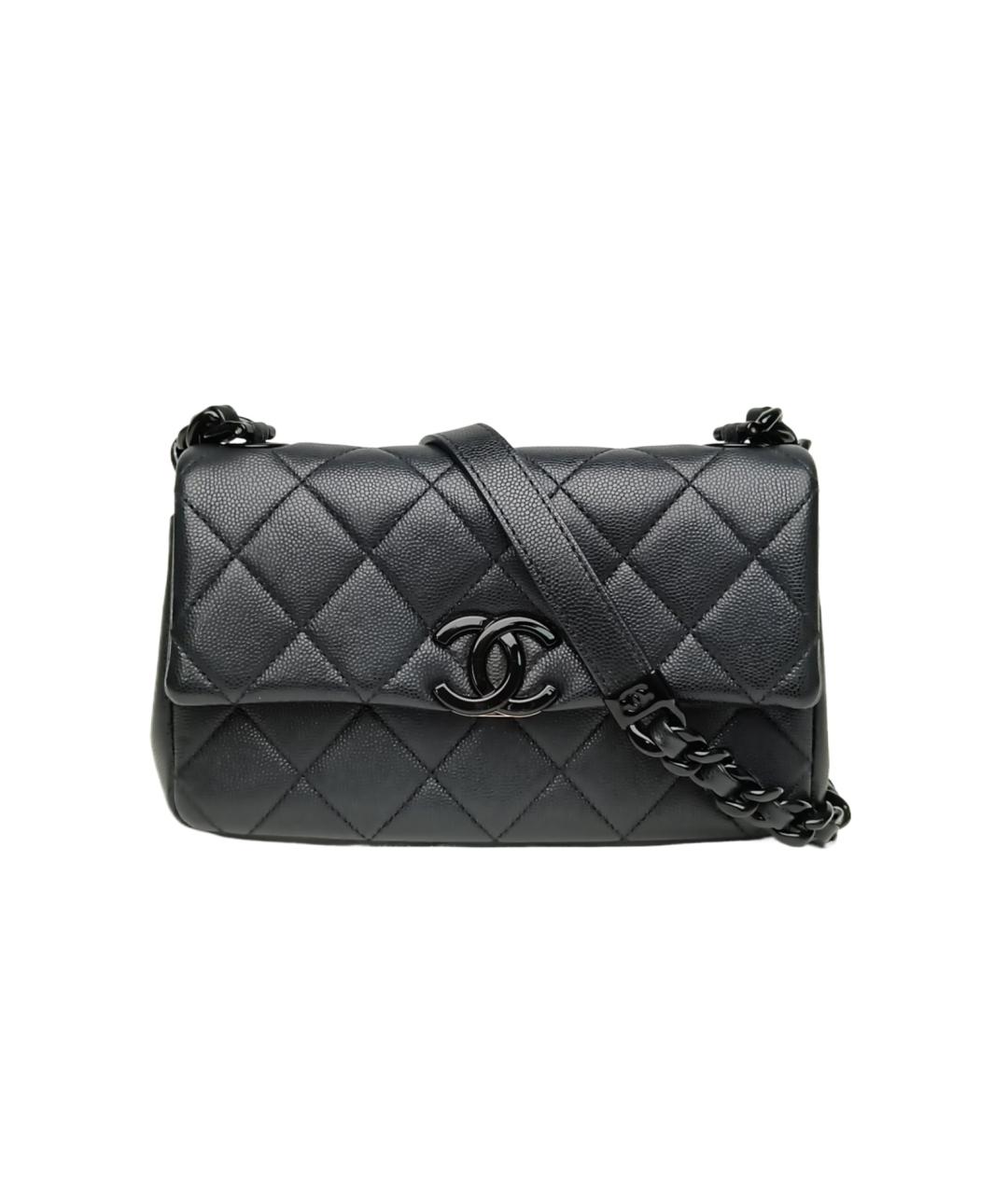 CHANEL Черная кожаная сумка через плечо, фото 1