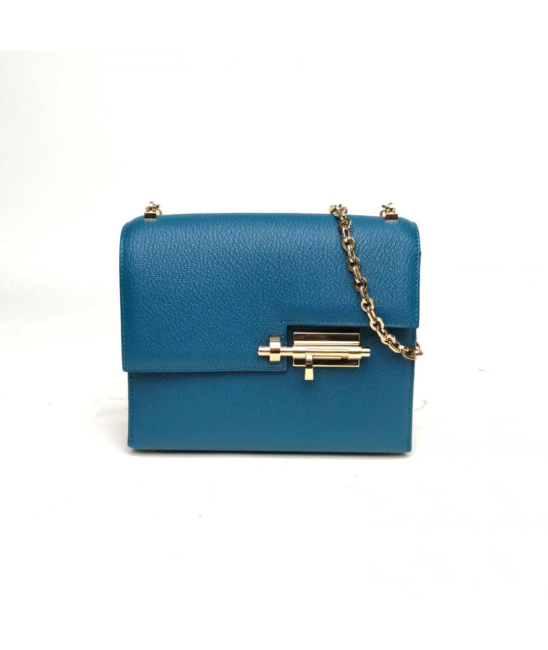 HERMES Синяя кожаная сумка через плечо, фото 2