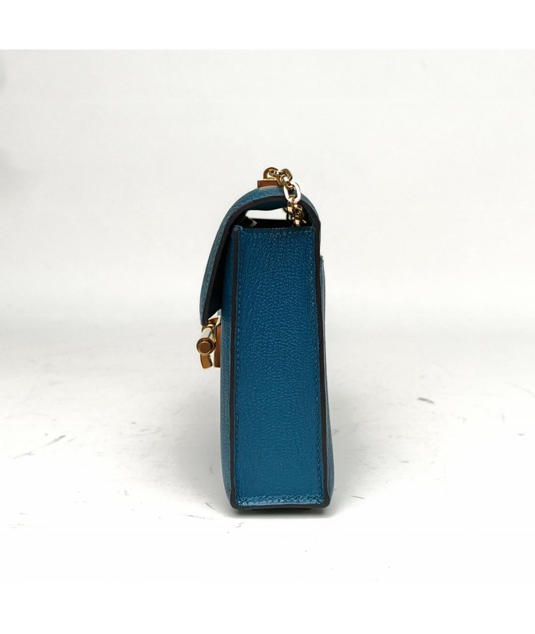 HERMES Синяя кожаная сумка через плечо, фото 3