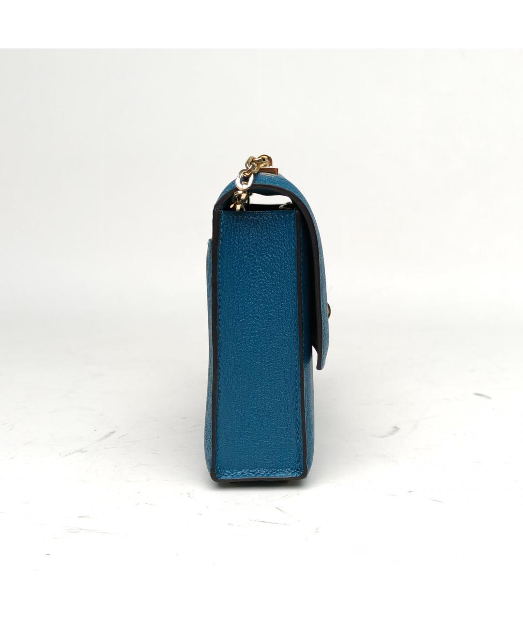 HERMES Синяя кожаная сумка через плечо, фото 5