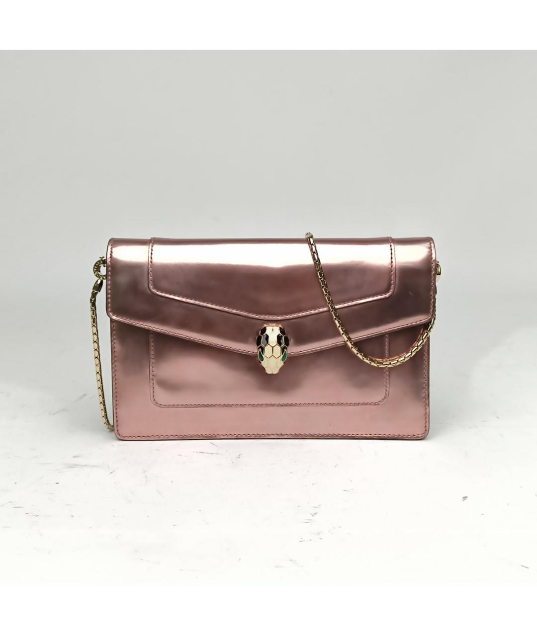 BVLGARI Розовая кожаная сумка через плечо, фото 2