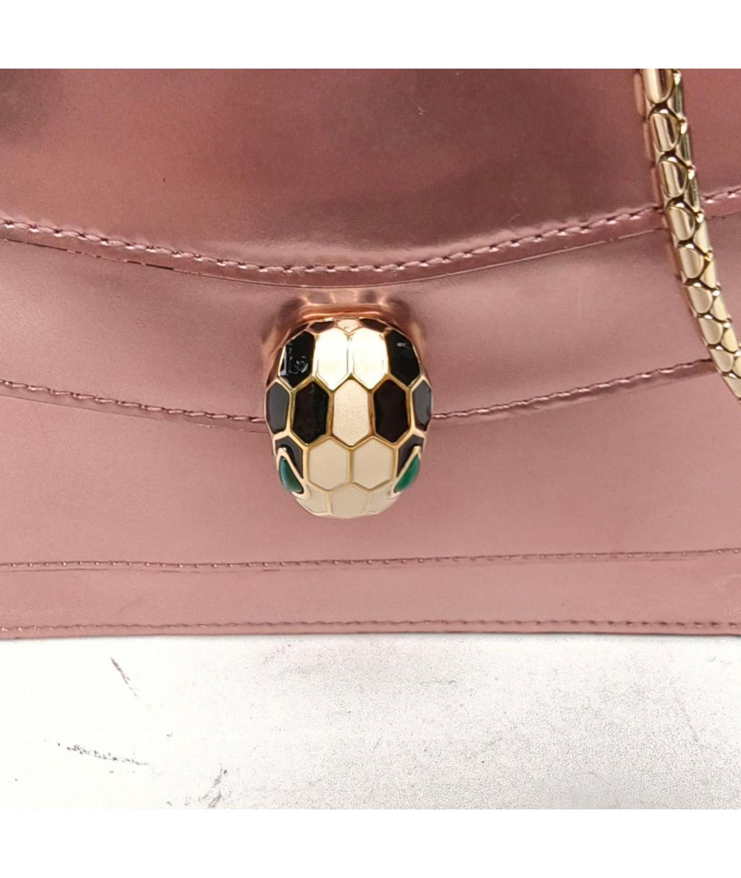 BVLGARI Розовая кожаная сумка через плечо, фото 8