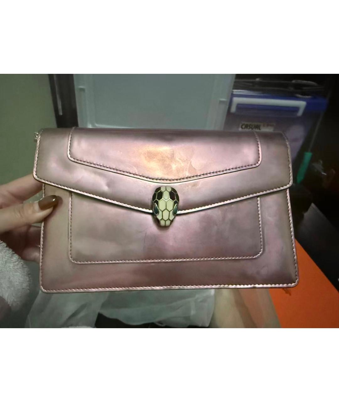 BVLGARI Розовая кожаная сумка через плечо, фото 9