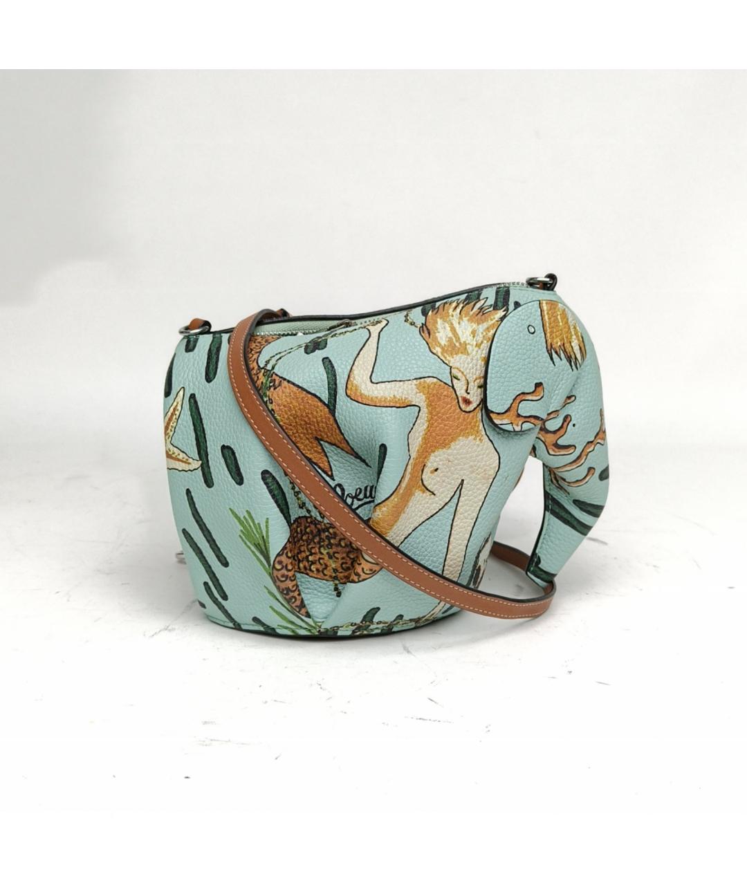 LOEWE Голубая кожаная сумка через плечо, фото 7