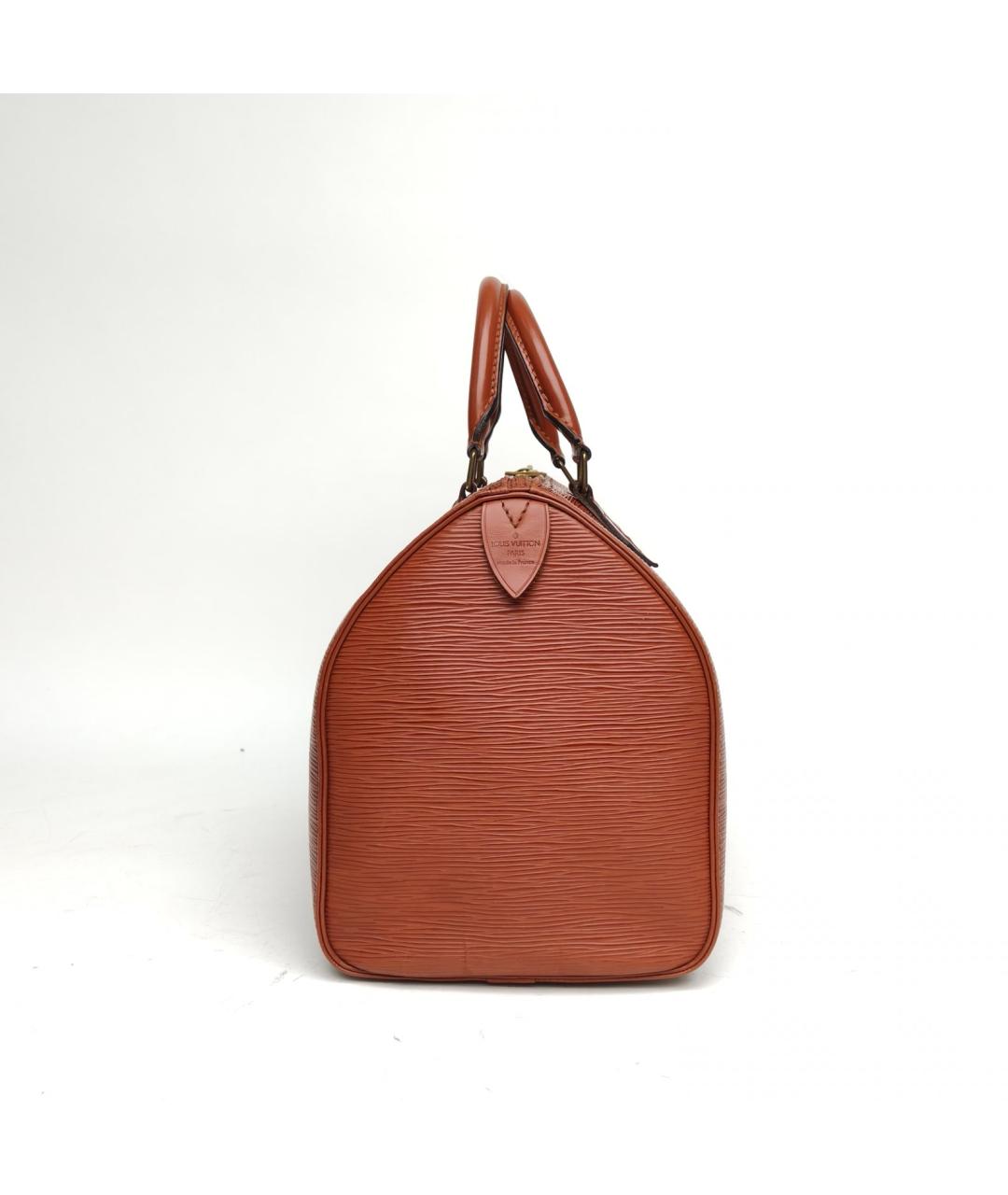 LOUIS VUITTON Коричневая кожаная сумка с короткими ручками, фото 5