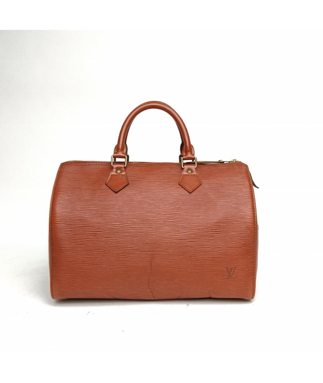 LOUIS VUITTON Коричневая кожаная сумка с короткими ручками, фото 2