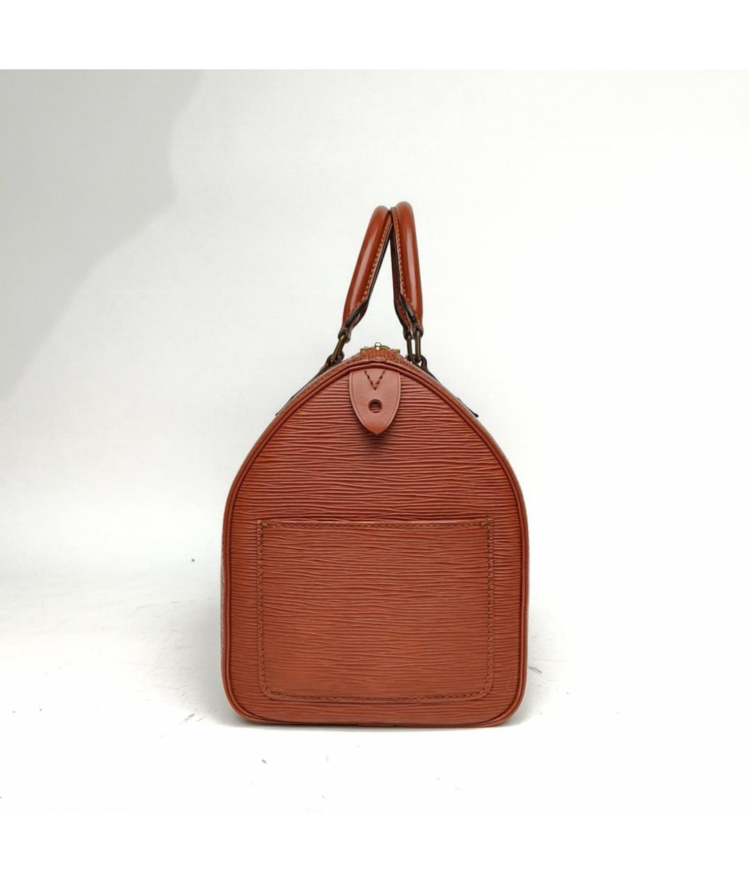 LOUIS VUITTON Коричневая кожаная сумка с короткими ручками, фото 3