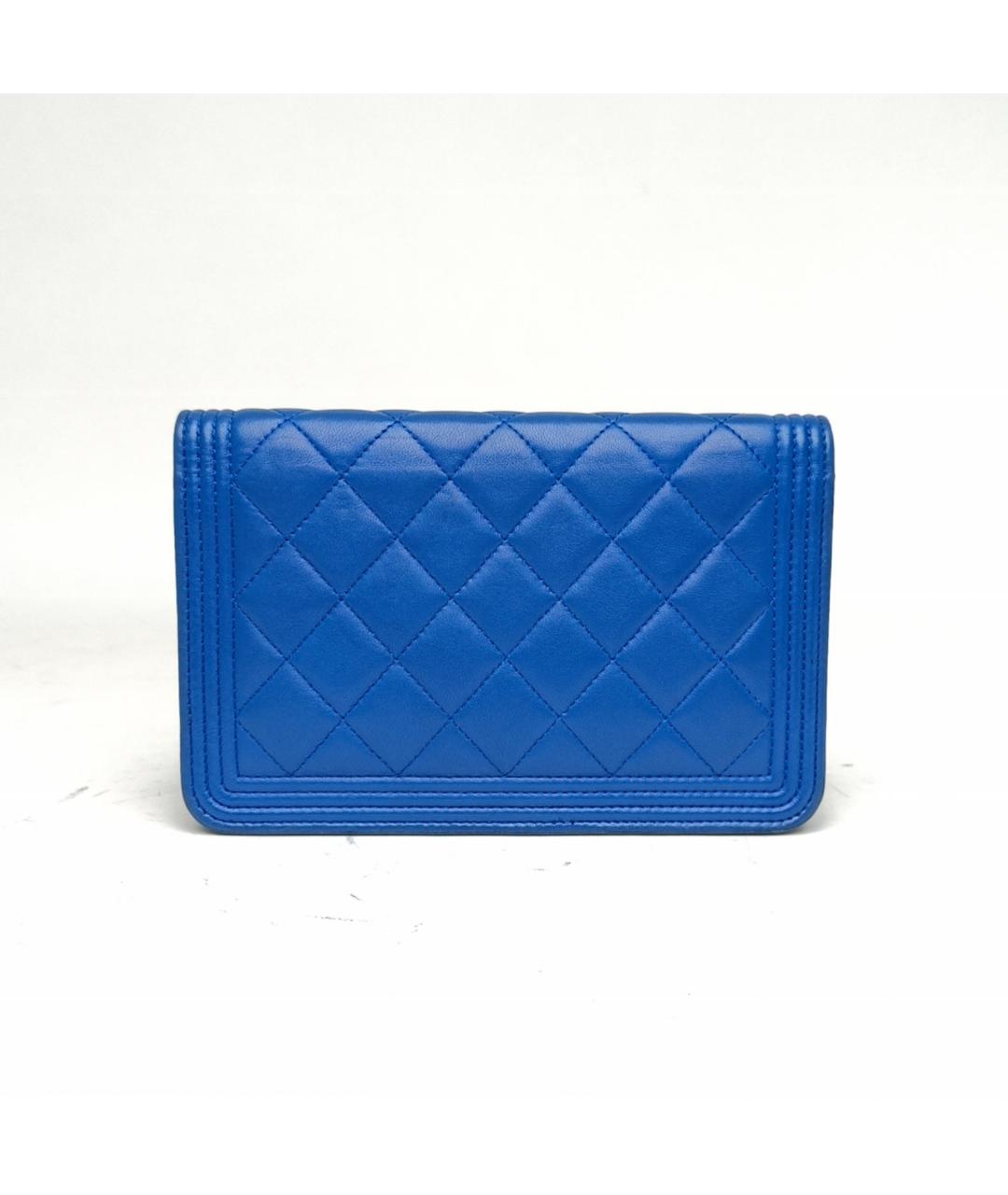 CHANEL Синяя кожаная сумка через плечо, фото 4