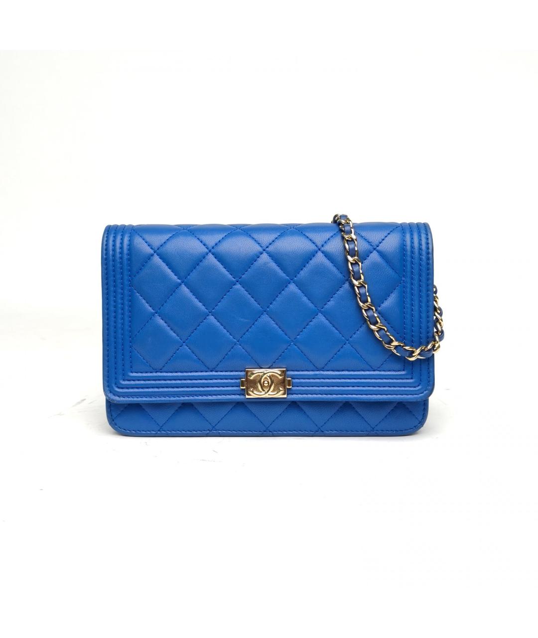 CHANEL Синяя кожаная сумка через плечо, фото 2