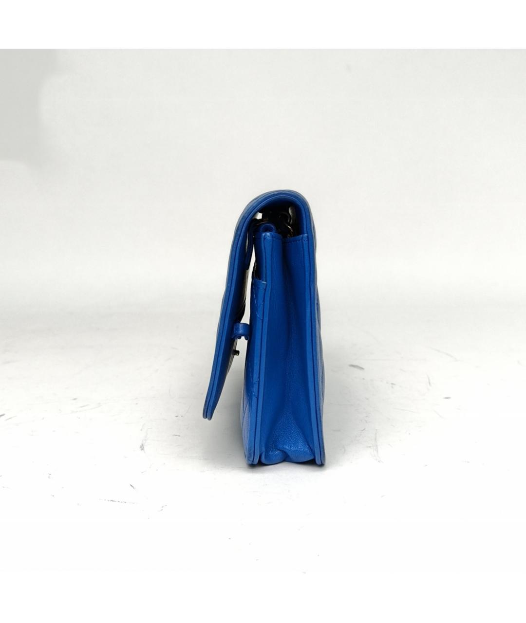 CHANEL Синяя кожаная сумка через плечо, фото 5