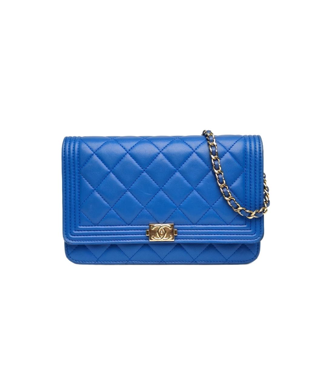 CHANEL Синяя кожаная сумка через плечо, фото 1
