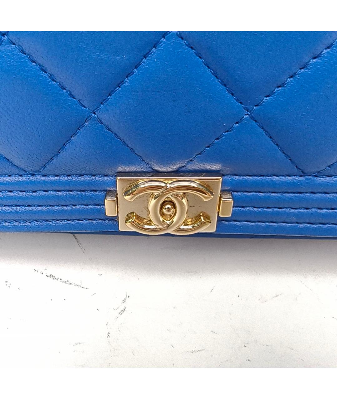 CHANEL Синяя кожаная сумка через плечо, фото 6
