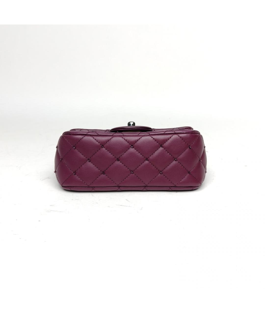 CHANEL Фиолетовая кожаная сумка через плечо, фото 6