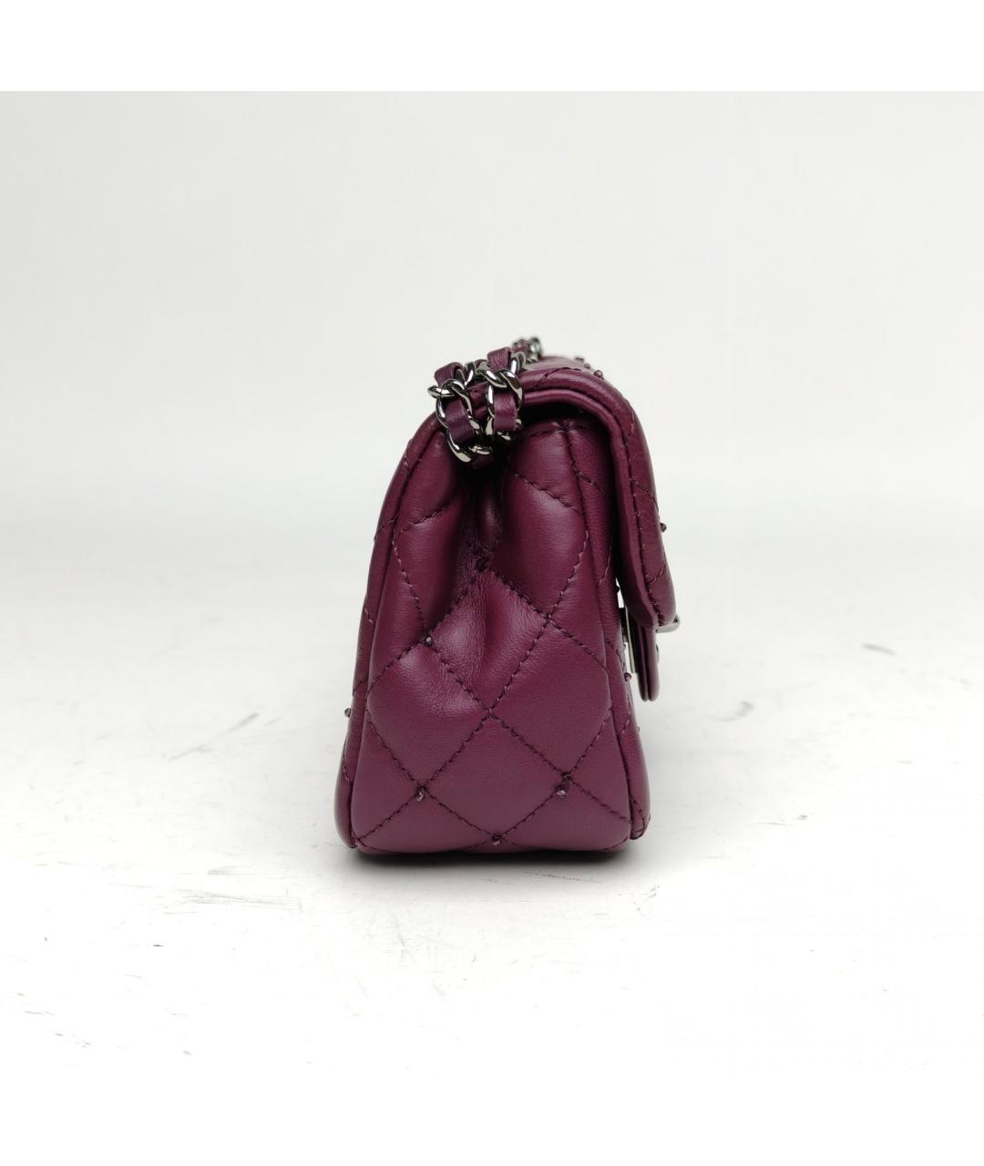 CHANEL Фиолетовая кожаная сумка через плечо, фото 5