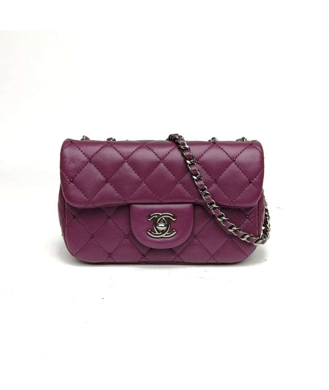 CHANEL Фиолетовая кожаная сумка через плечо, фото 2