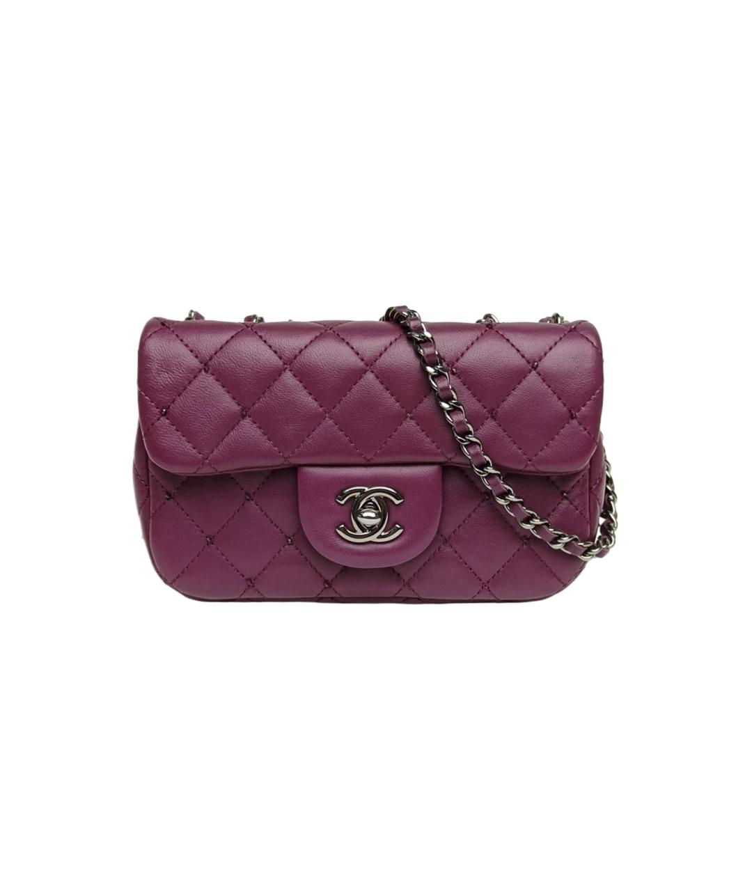 CHANEL Фиолетовая кожаная сумка через плечо, фото 1