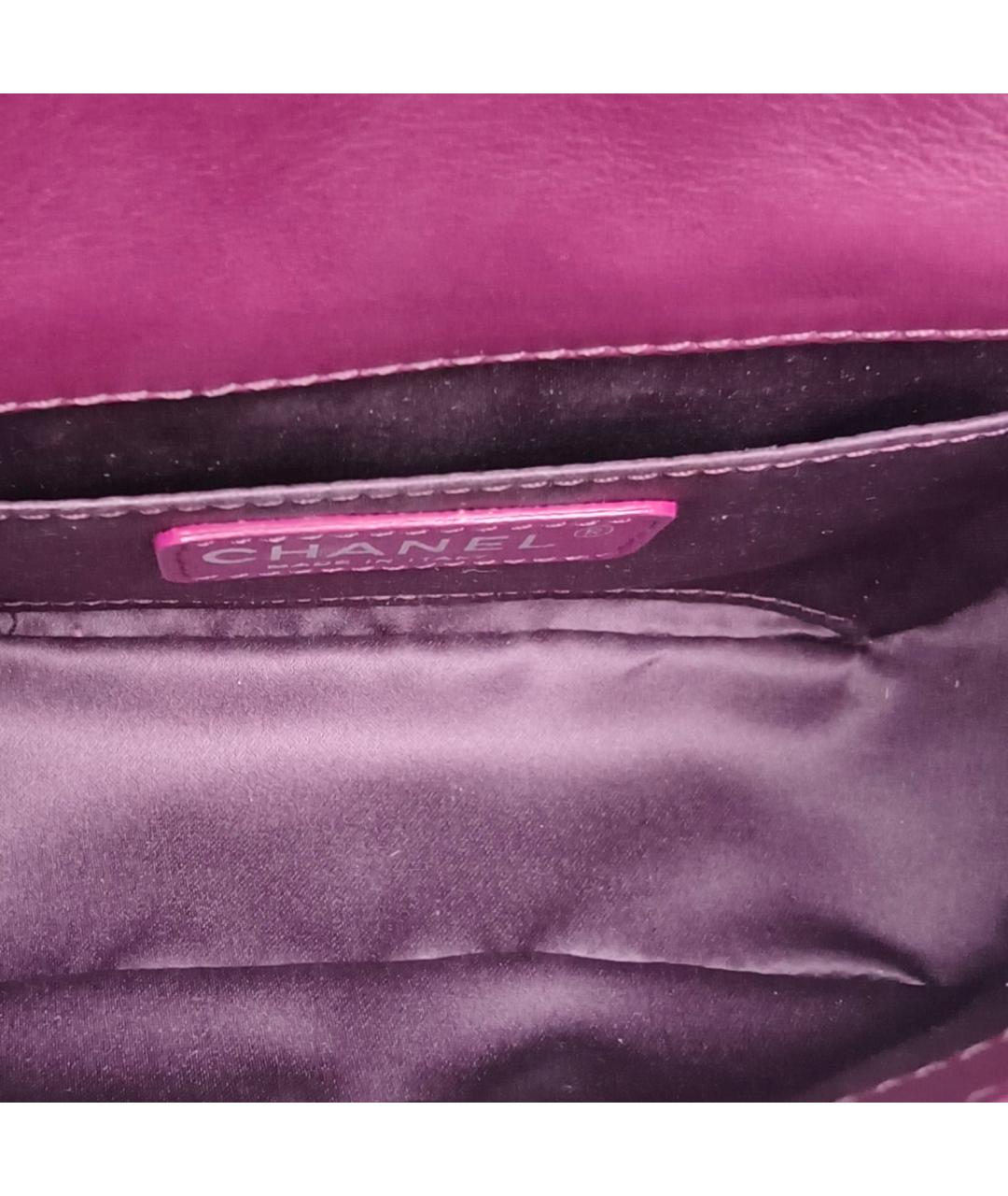 CHANEL Фиолетовая кожаная сумка через плечо, фото 8