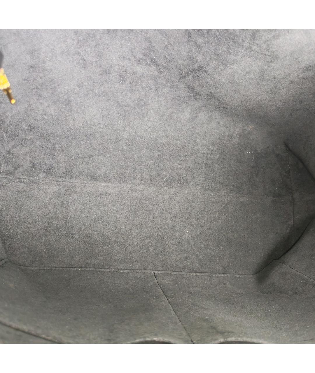 LOUIS VUITTON Черная кожаная сумка тоут, фото 7