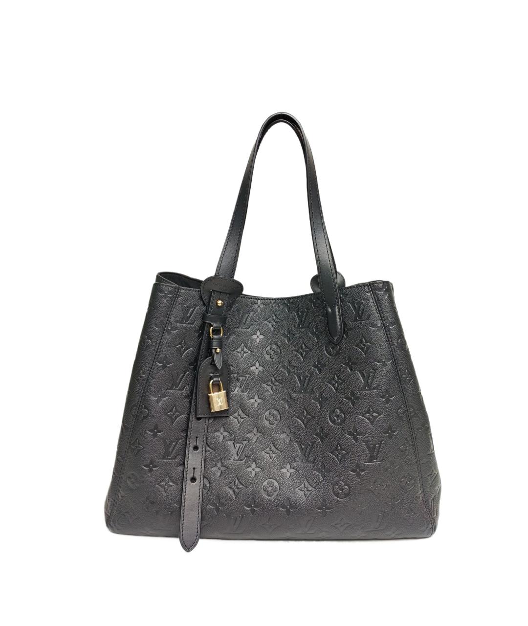 LOUIS VUITTON Черная кожаная сумка тоут, фото 1