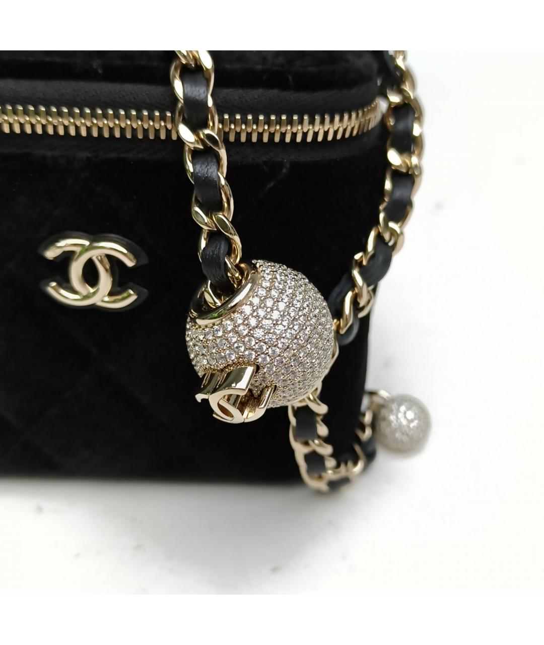 CHANEL Черная бархатная сумка через плечо, фото 7
