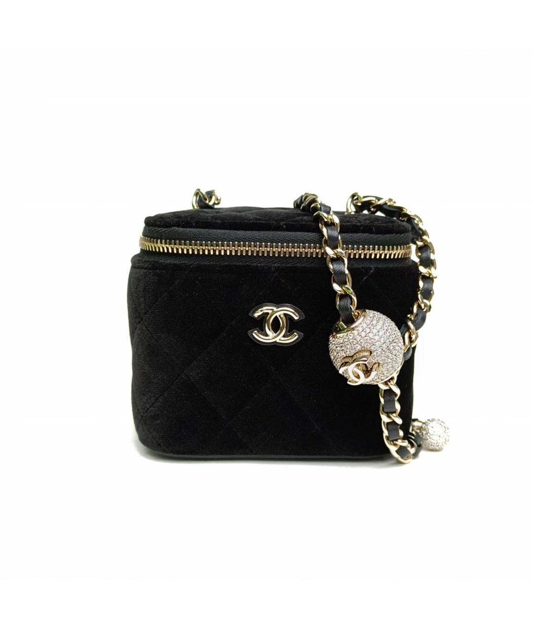 CHANEL Черная бархатная сумка через плечо, фото 2