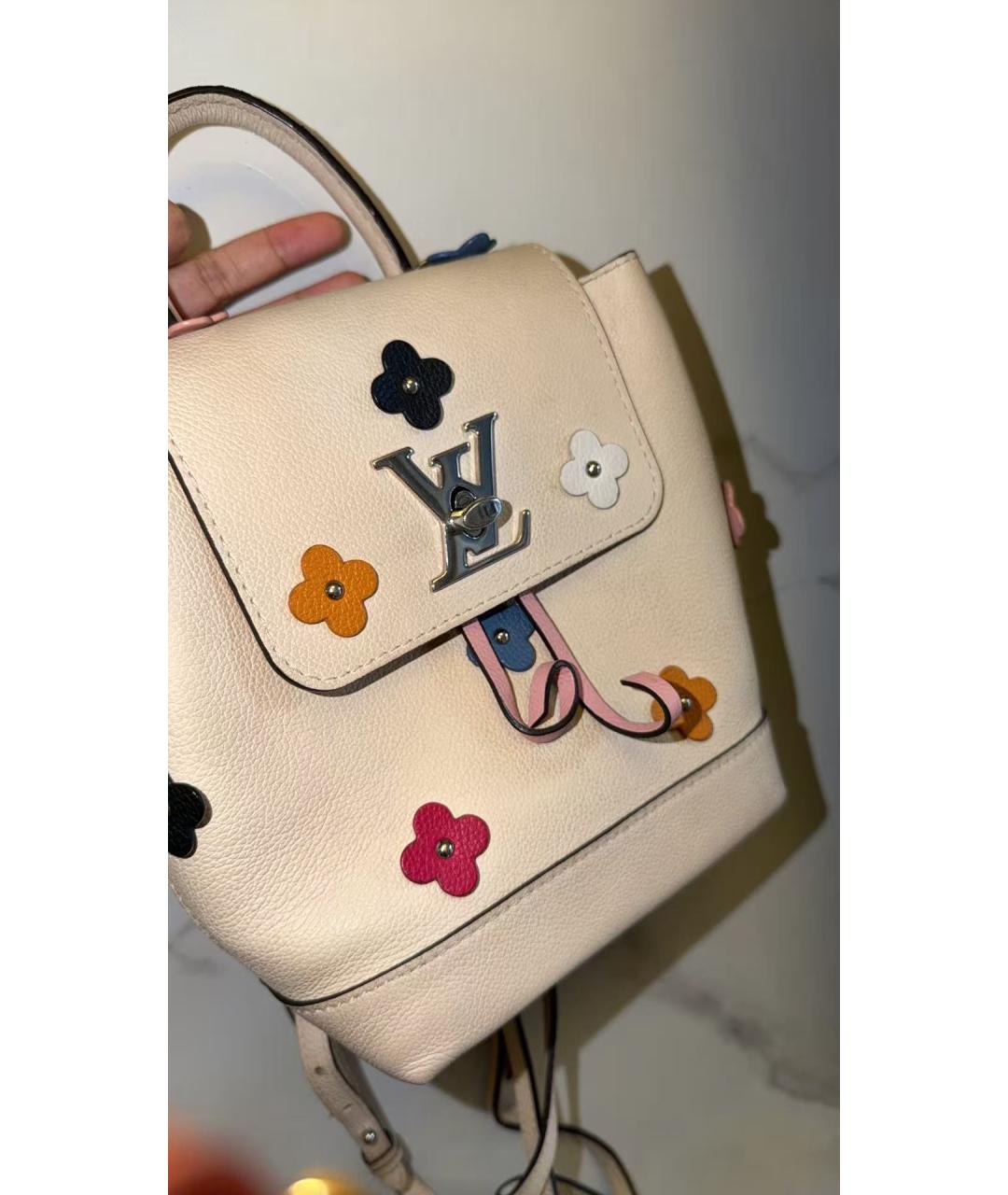 LOUIS VUITTON Бежевый кожаный рюкзак, фото 8