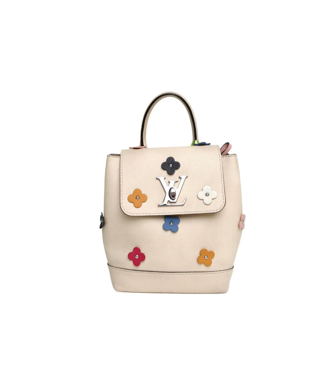 LOUIS VUITTON Бежевый кожаный рюкзак, фото 9