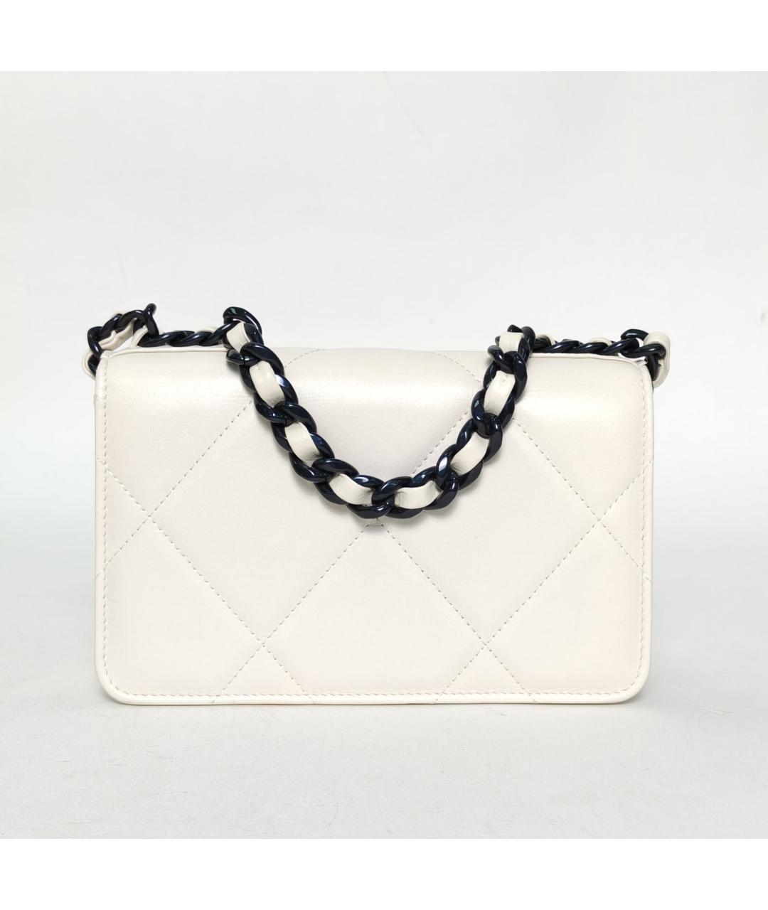 CHANEL Белая кожаная сумка через плечо, фото 4