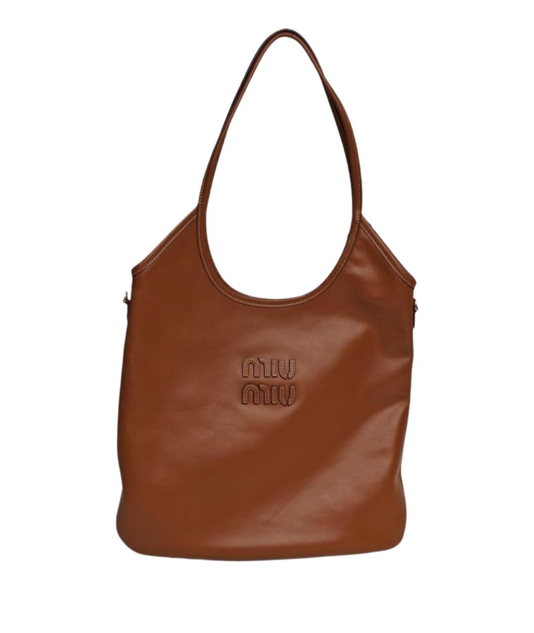 MIU MIU Коричневая кожаная сумка тоут, фото 1