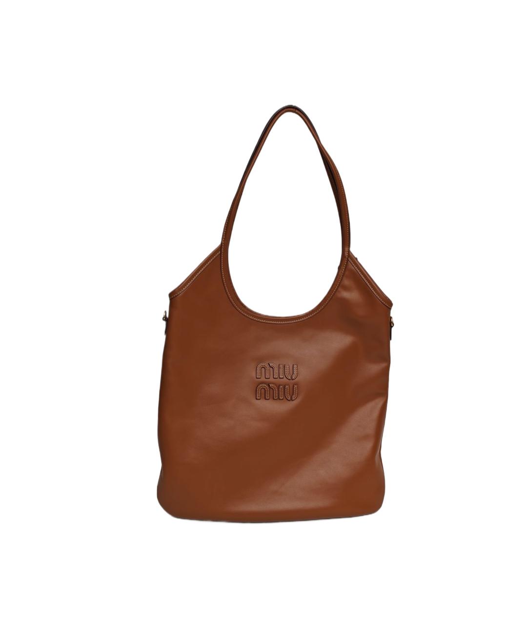 MIU MIU Коричневая кожаная сумка тоут, фото 8