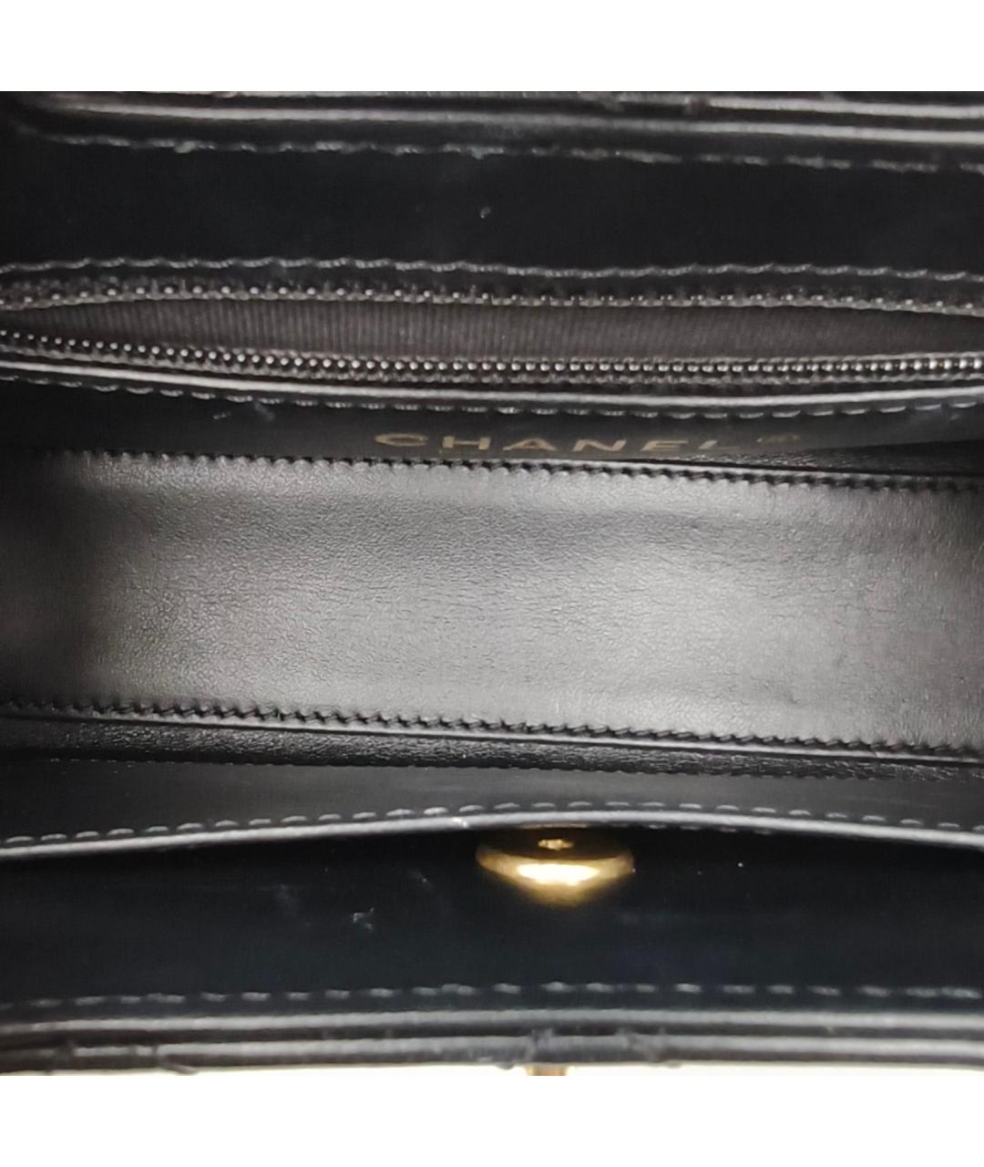 CHANEL Черная кожаная сумка с короткими ручками, фото 8