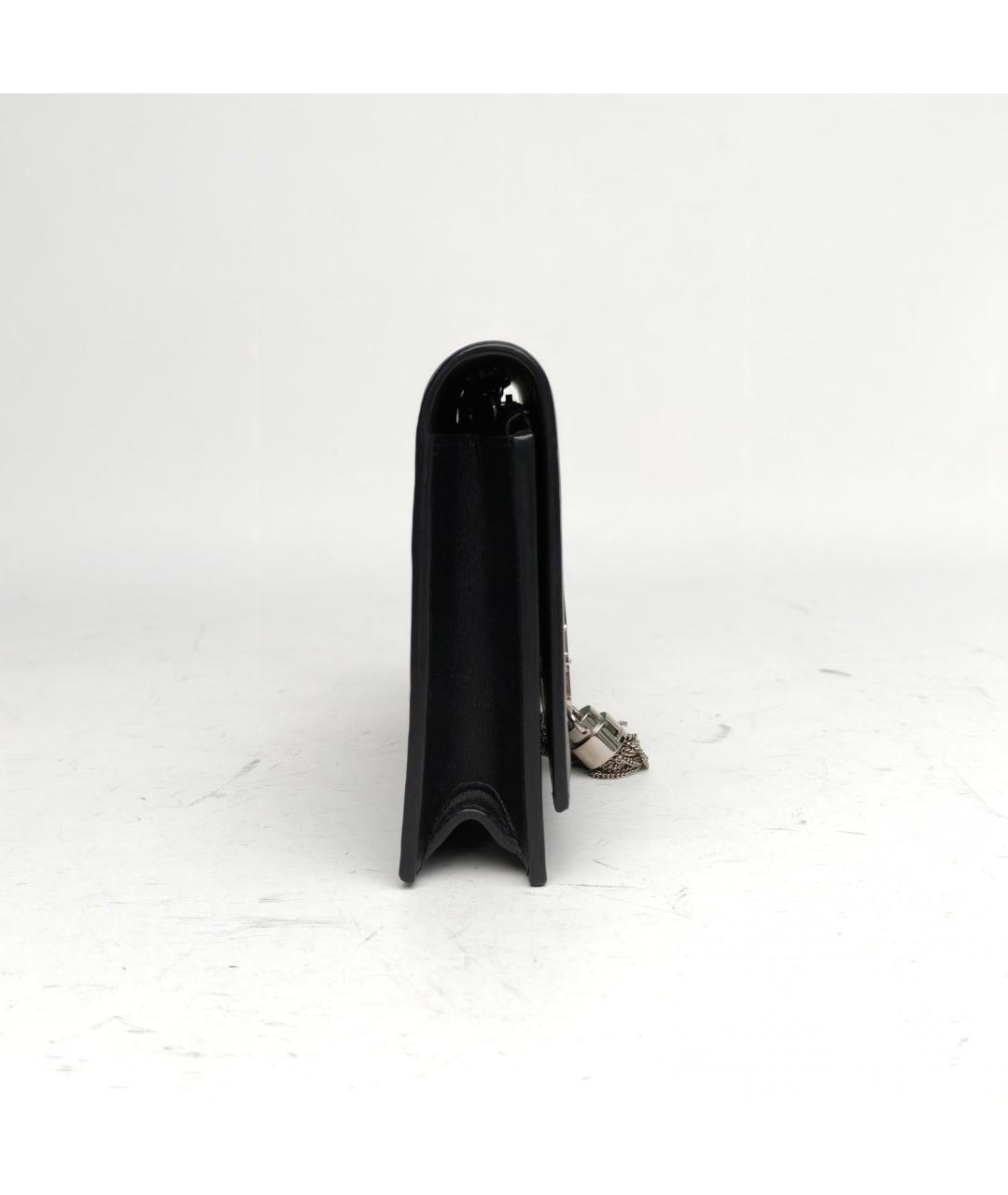 SAINT LAURENT Черная кожаная сумка через плечо, фото 5