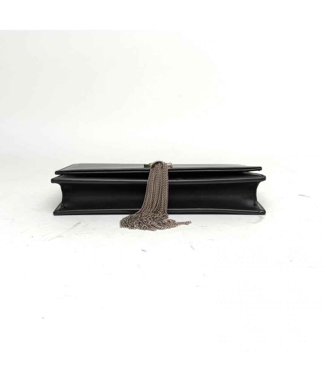 SAINT LAURENT Черная кожаная сумка через плечо, фото 6