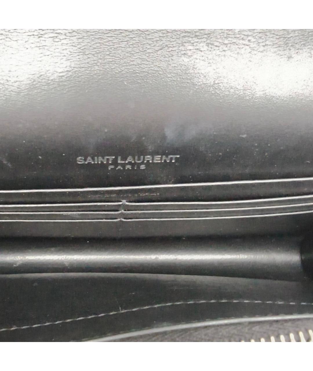 SAINT LAURENT Черная кожаная сумка через плечо, фото 8