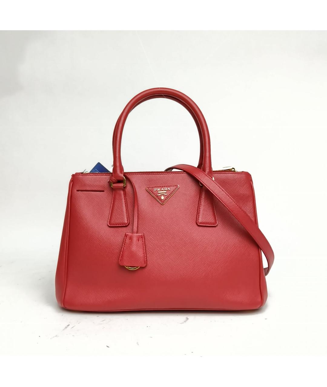 PRADA Красная кожаная сумка с короткими ручками, фото 2